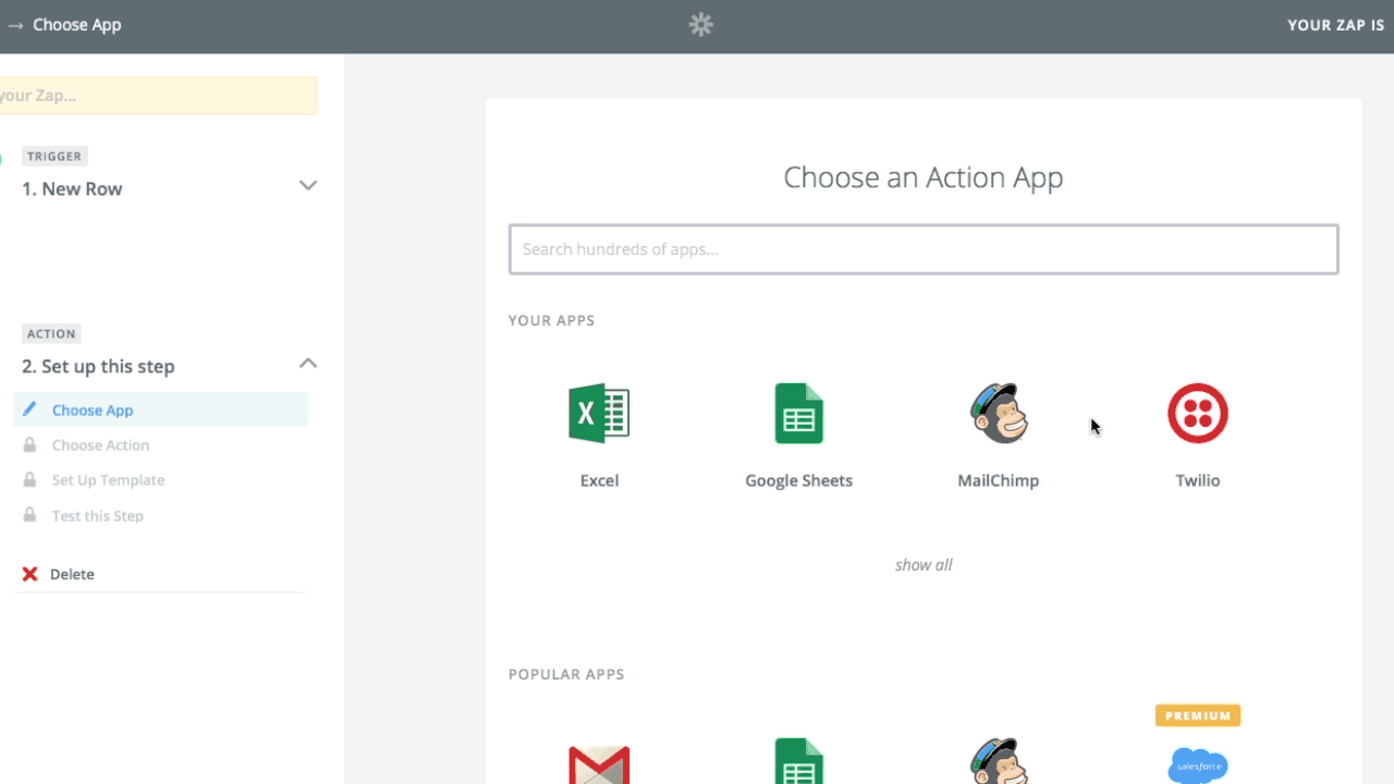 mass notification service - create action